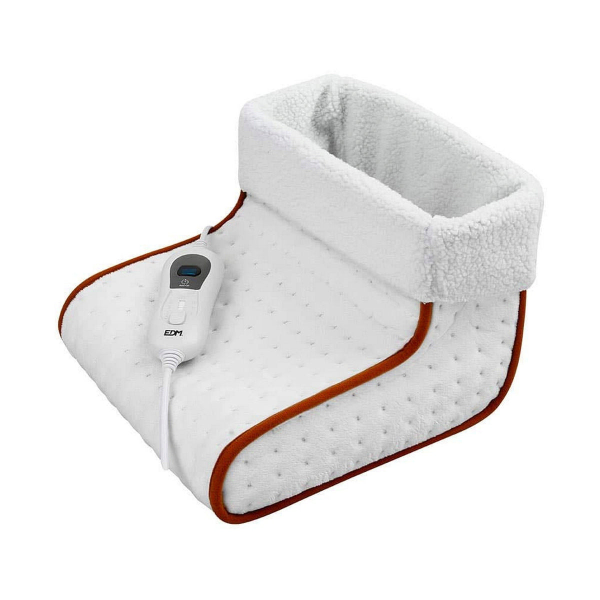 Calientapiés EDM 07486 blanco | Calentador eléctrico para pies 30 × 30 × 24 cm, suave y seguro-0