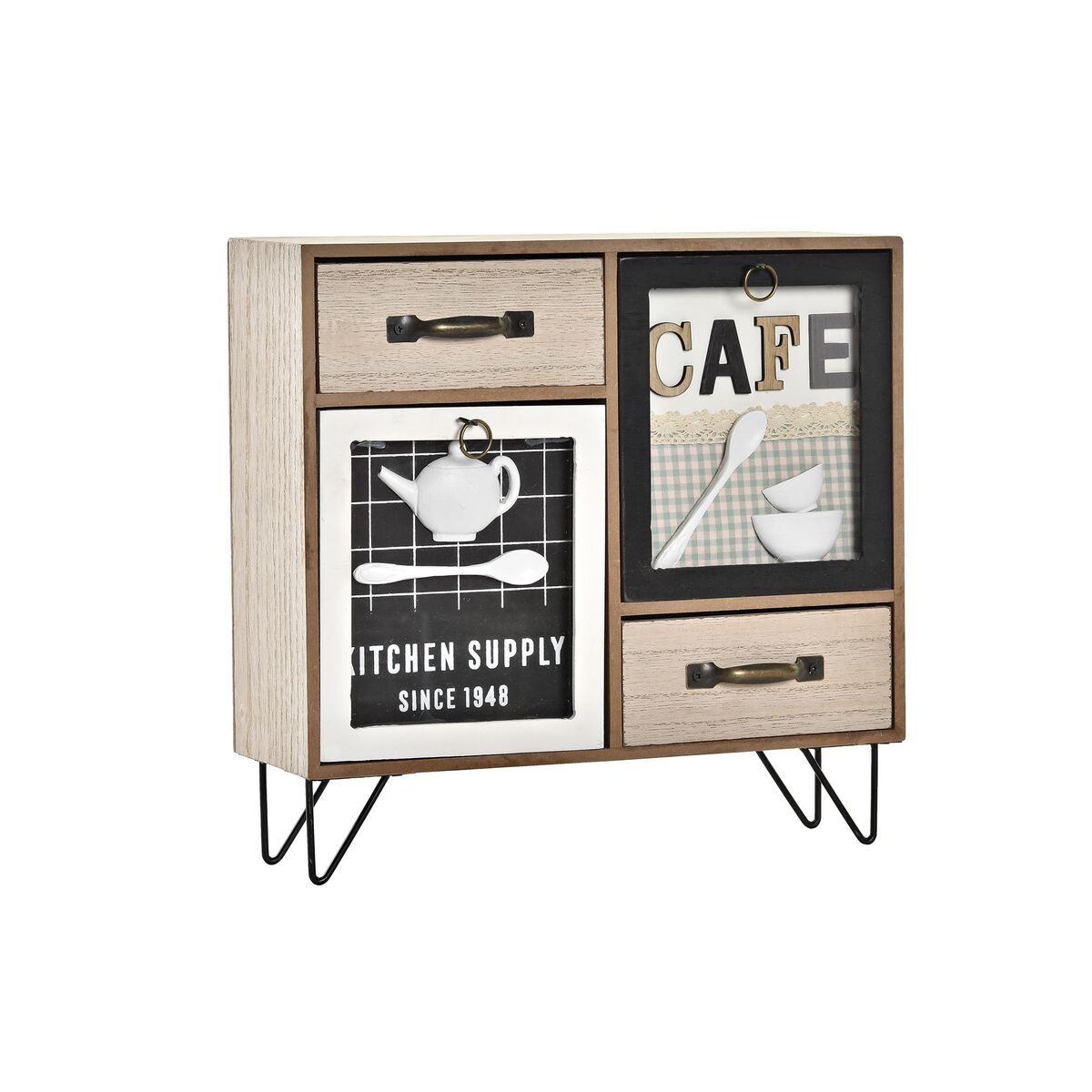 Mueble de cocina DKD Home Decor en tonos marrón, negro y verde (30 x 10 x 29 cm)-0