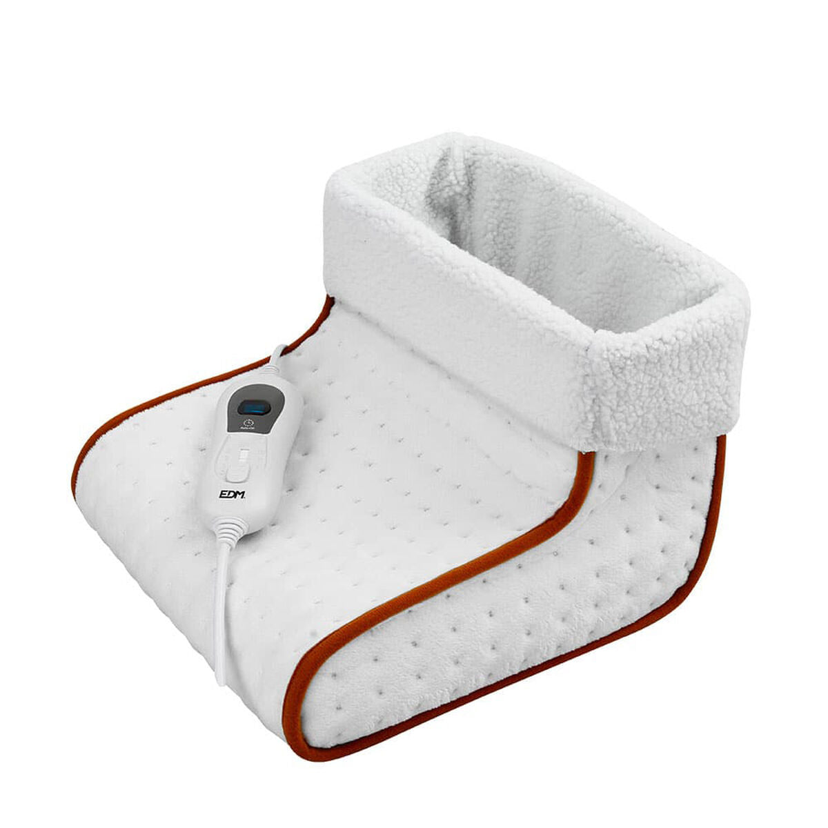 Calientapiés EDM 07486 blanco | Calentador eléctrico para pies 30 × 30 × 24 cm, suave y seguro-1