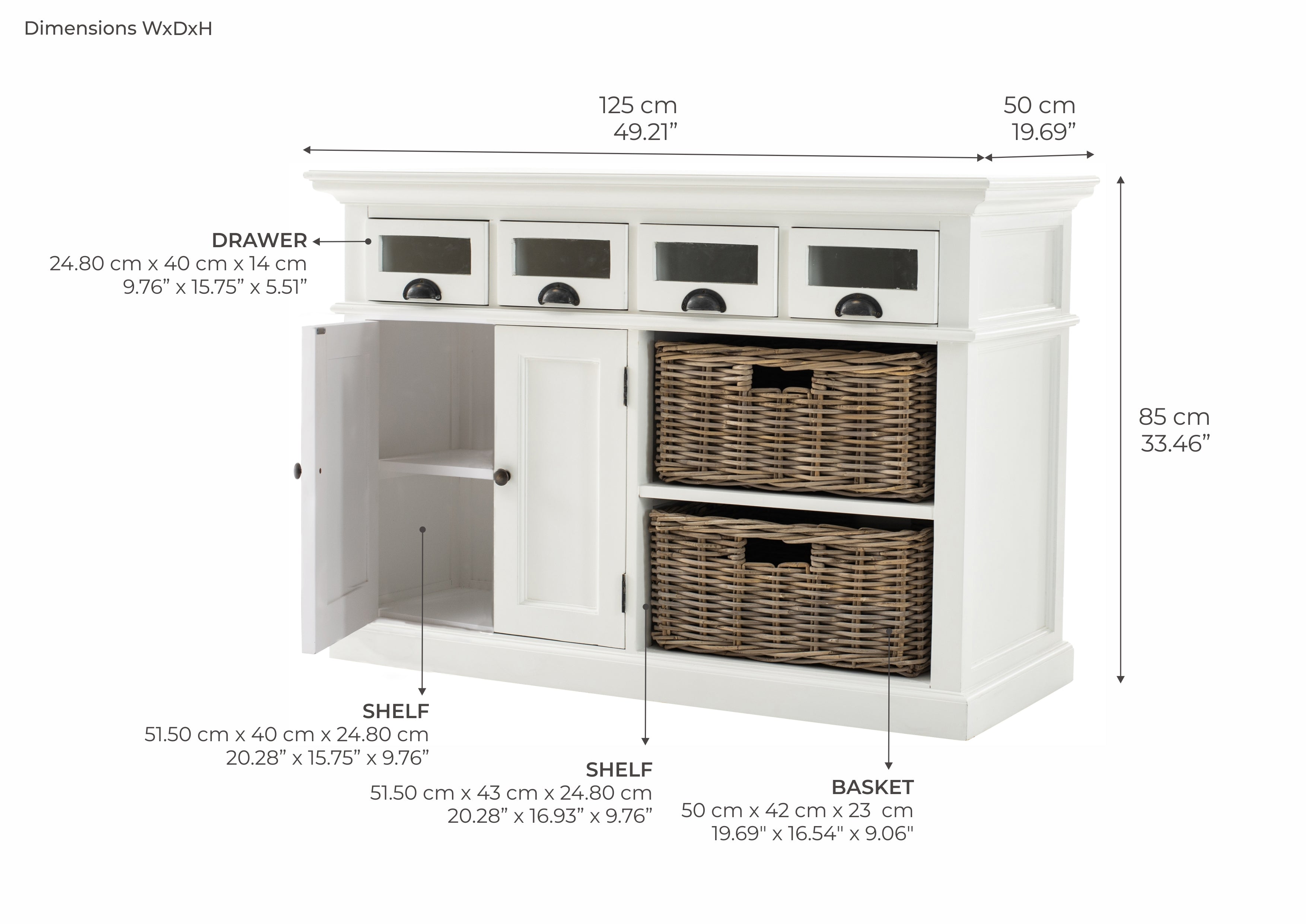 Aparador de cocina NNENVS | Mueble auxiliar para almacenamiento y organización de cocina-3
