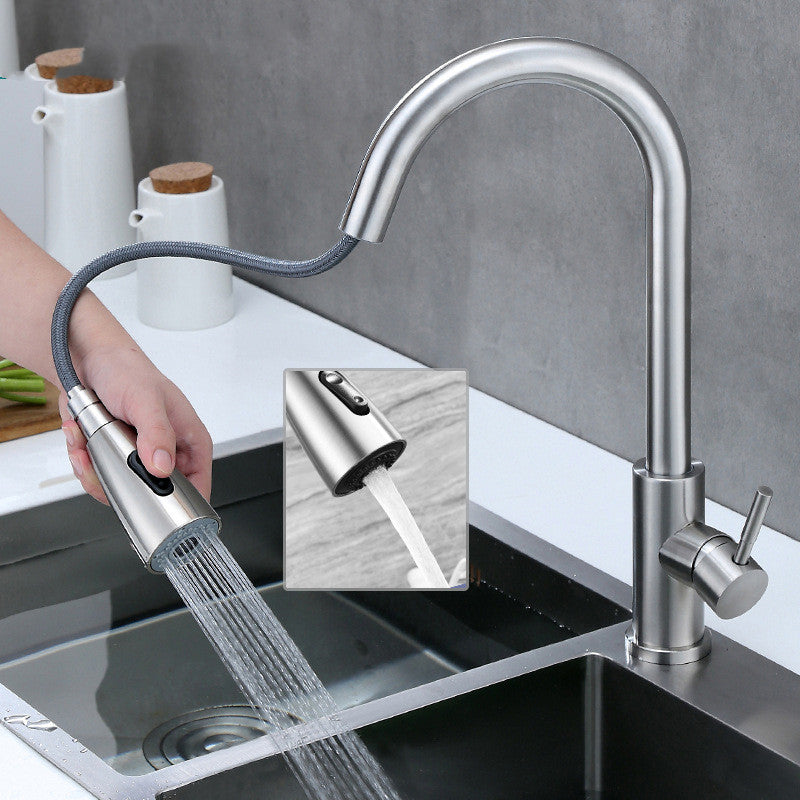 Grifo de cocina extraíble | Mezclador extensible con rociador retráctil y diseño ergonómico-0