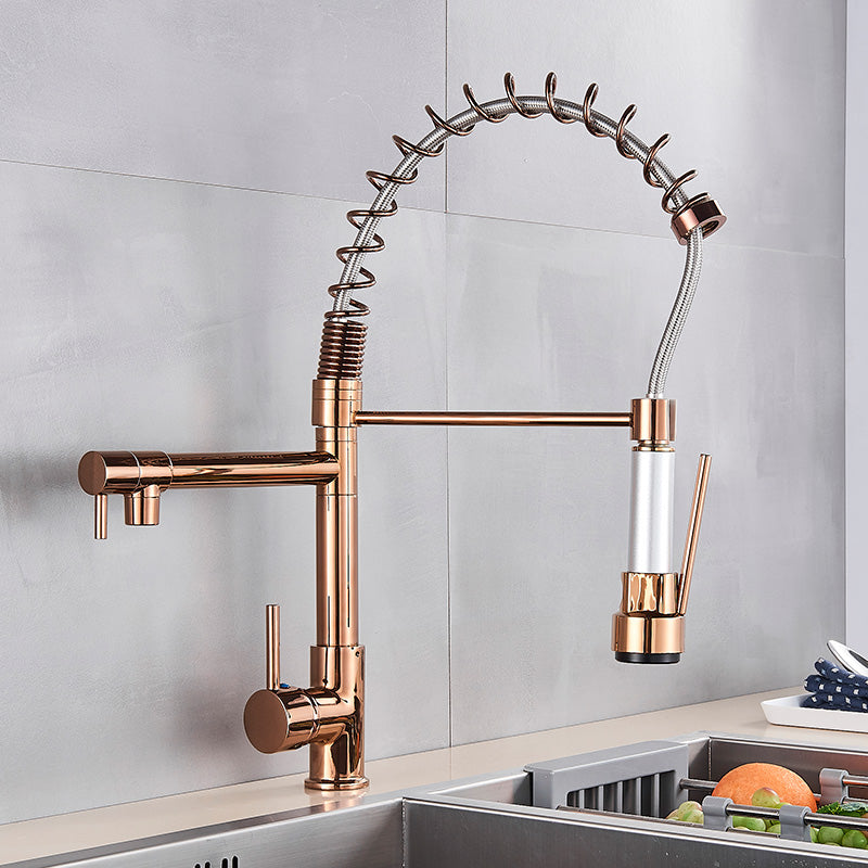Grifo de cocina extraíble | Mezclador extensible de acero inoxidable con rociador retráctil-2