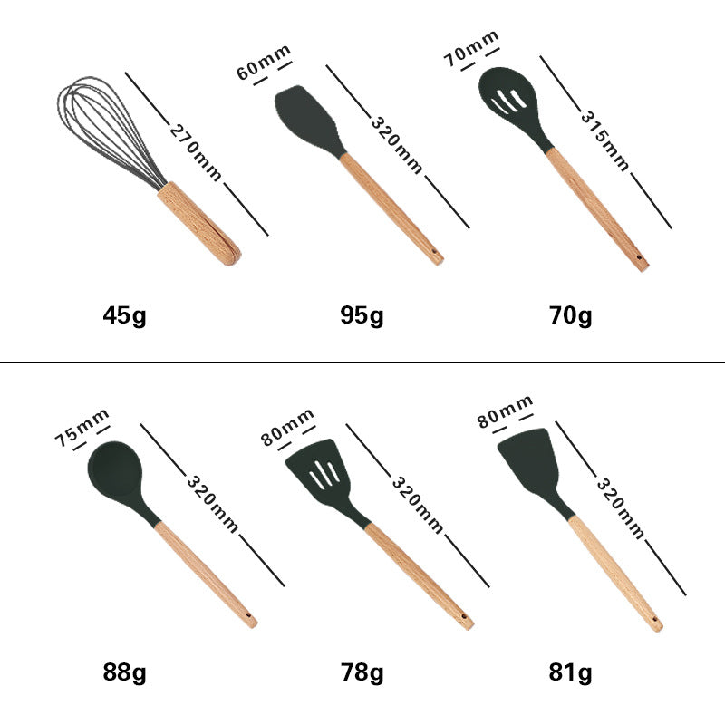 Set de utensilios de cocina de silicona | Antiadherente, resistente al calor y fácil de limpiar-2