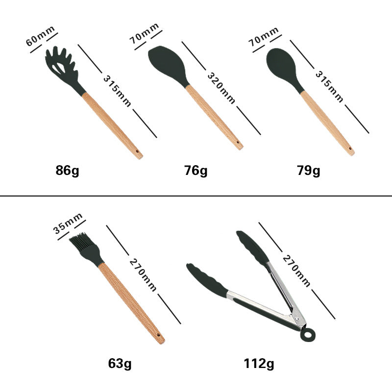Set de utensilios de cocina de silicona | Antiadherente, resistente al calor y fácil de limpiar-3