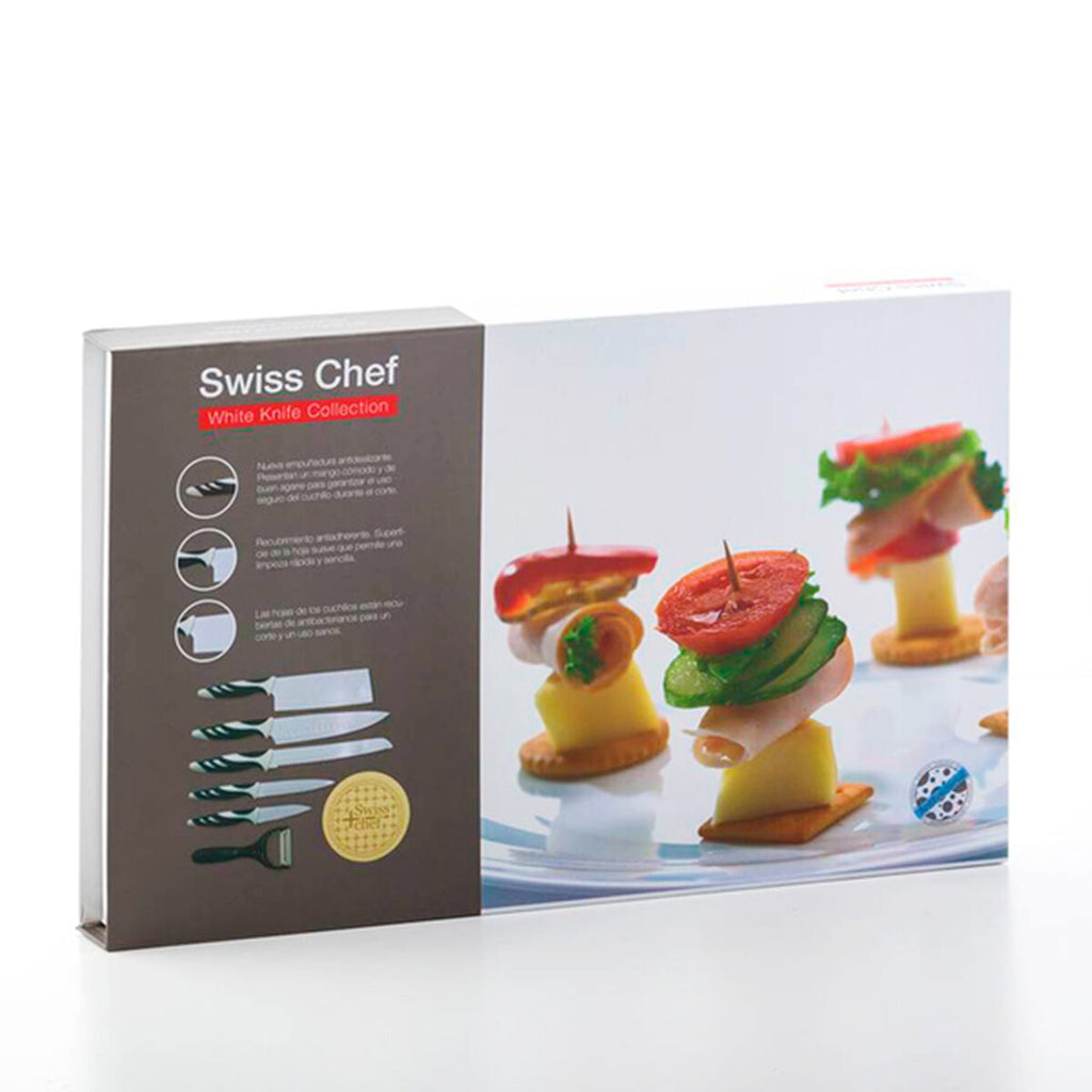Set de cuchillos de cocina Bravissima Kitchen Swiss Chef 6 piezas | Cuchillos profesionales de acero inoxidable-1