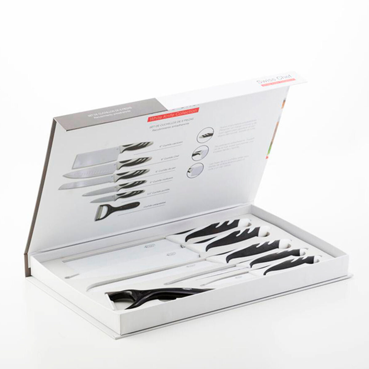 Set de cuchillos de cocina Bravissima Kitchen Swiss Chef 6 piezas | Cuchillos profesionales de acero inoxidable-2