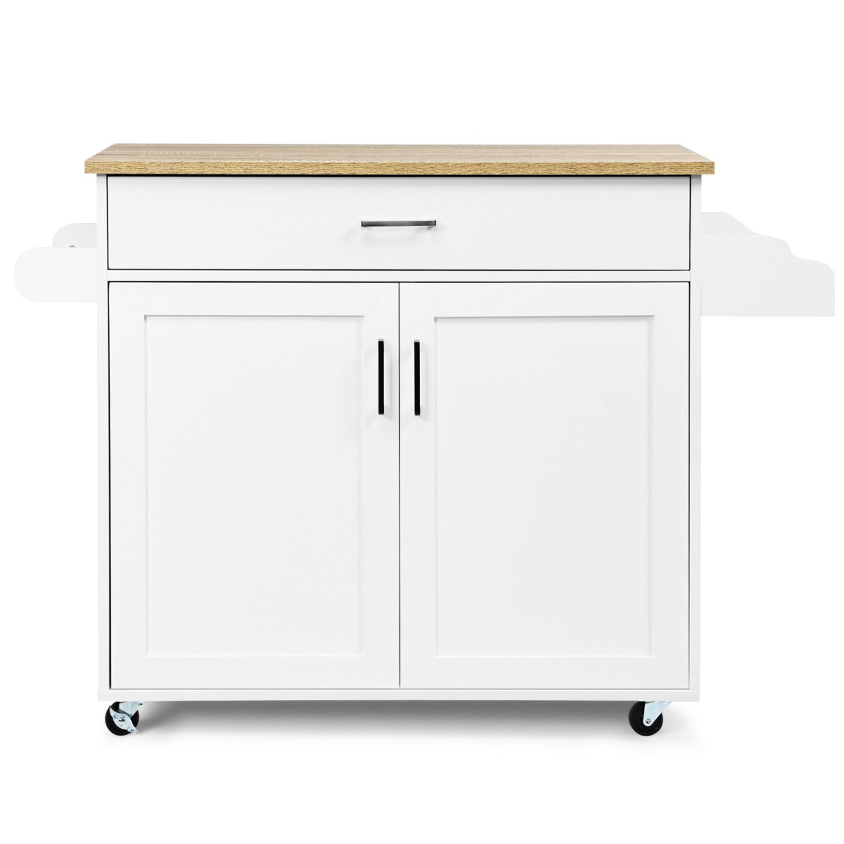 Isla de cocina portátil con ruedas bloqueables NNECW | Mueble auxiliar de cocina con almacenamiento y fácil movilidad-1
